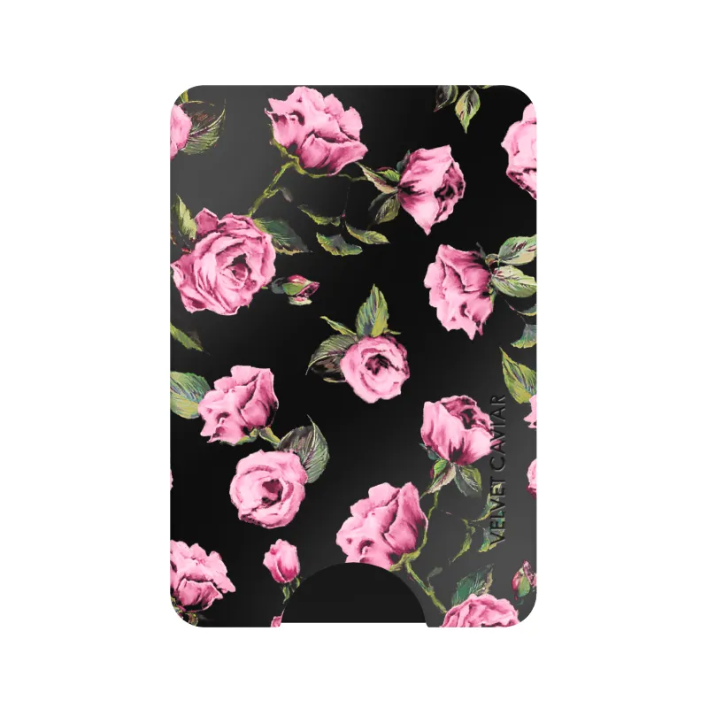 Pink Rose Floral MagSafe Wallet sold by Velvet Caviar