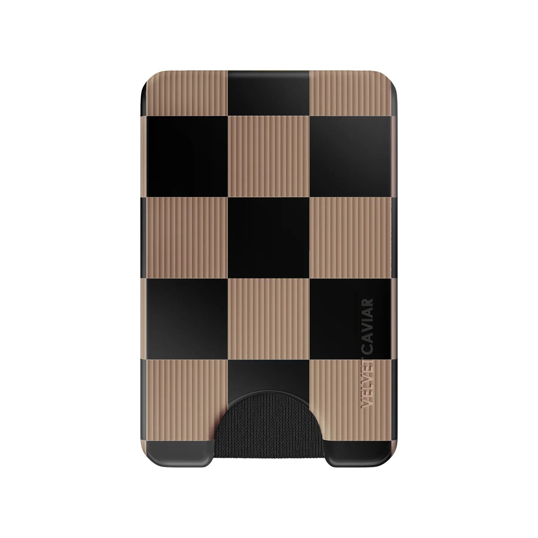 Mocha Vibe Checkered Magsafe Wallet sold by Velvet Caviar