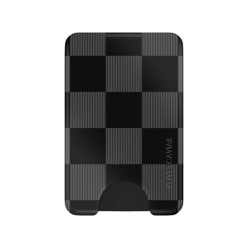 Noir Vibe Checkered Magsafe Wallet sold by Velvet Caviar