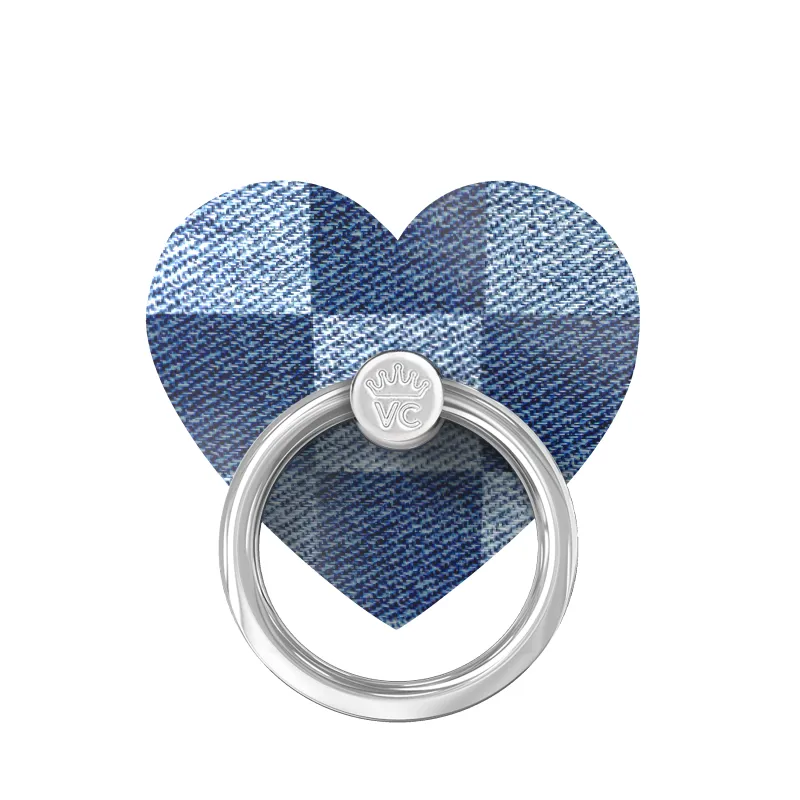Denim Vibe Checkered Phone Ring made by Velvet Caviar