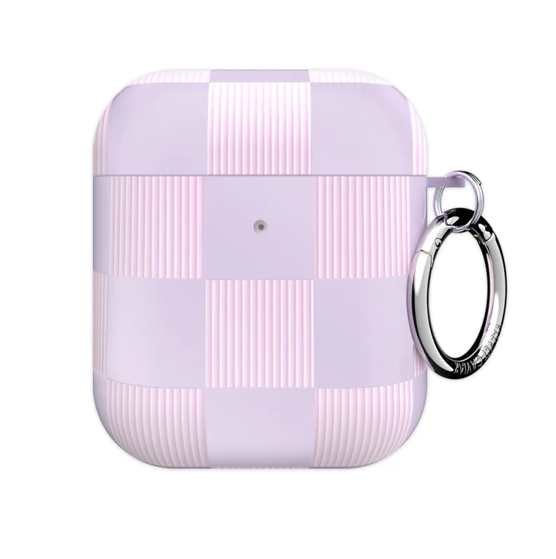 Lilac Vibe Checkered AirPod Case sold by Velvet Caviar