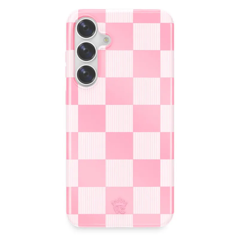Pink Vibe Checkered Samsung Case sold by Velvet Caviar