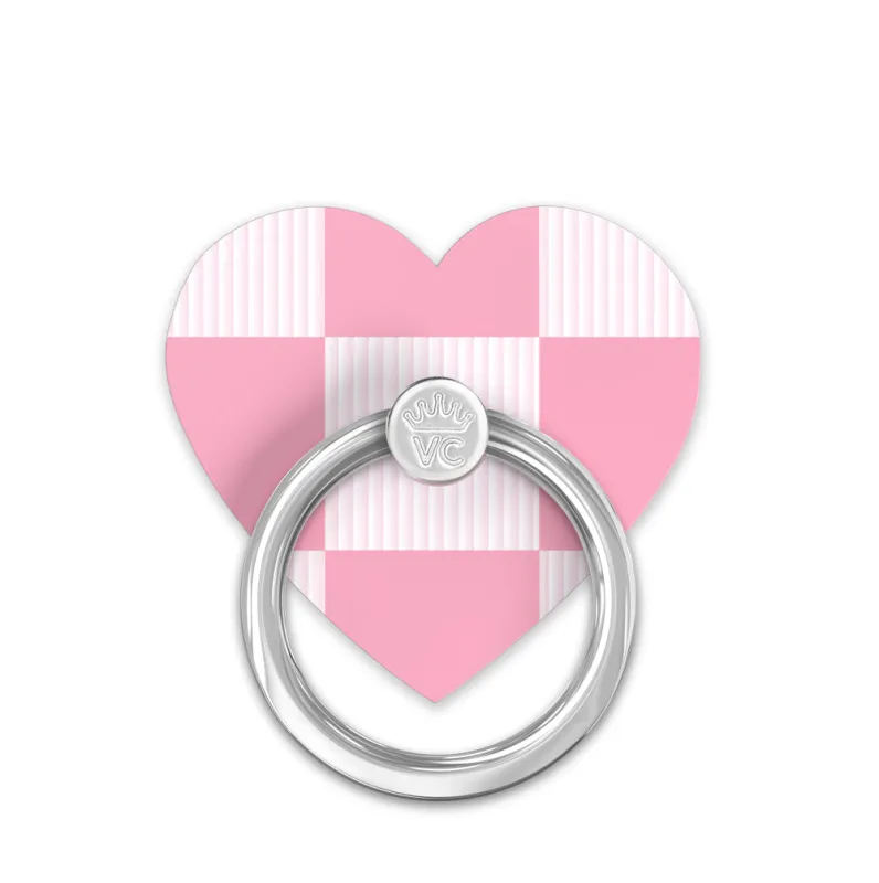 Pink Vibe Checkered Phone Ring made by Velvet Caviar