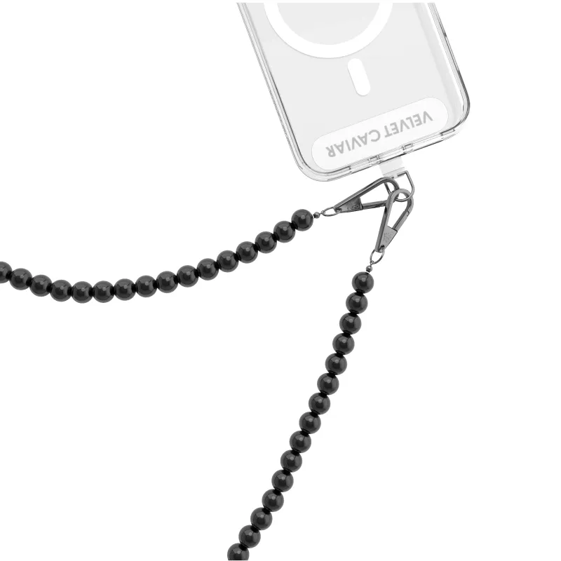 Black Pearl Phone Crossbody Strap sold by Velvet Caviar