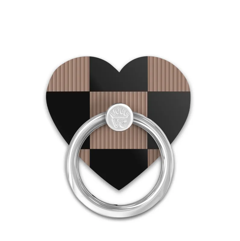 Mocha Vibe Checkered Phone Ring made by Velvet Caviar