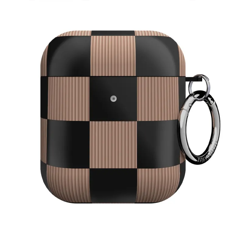 Mocha Vibe Checkered AirPod Case sold by Velvet Caviar