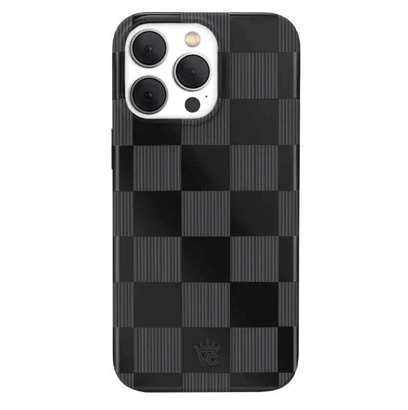 Noir Vibe Checkered iPhone Case made by Velvet Caviar