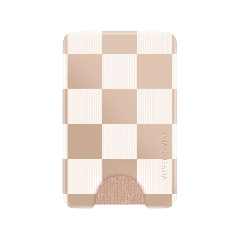 Nude Vibe Checker MagSafe Wallet sold by Velvet Caviar