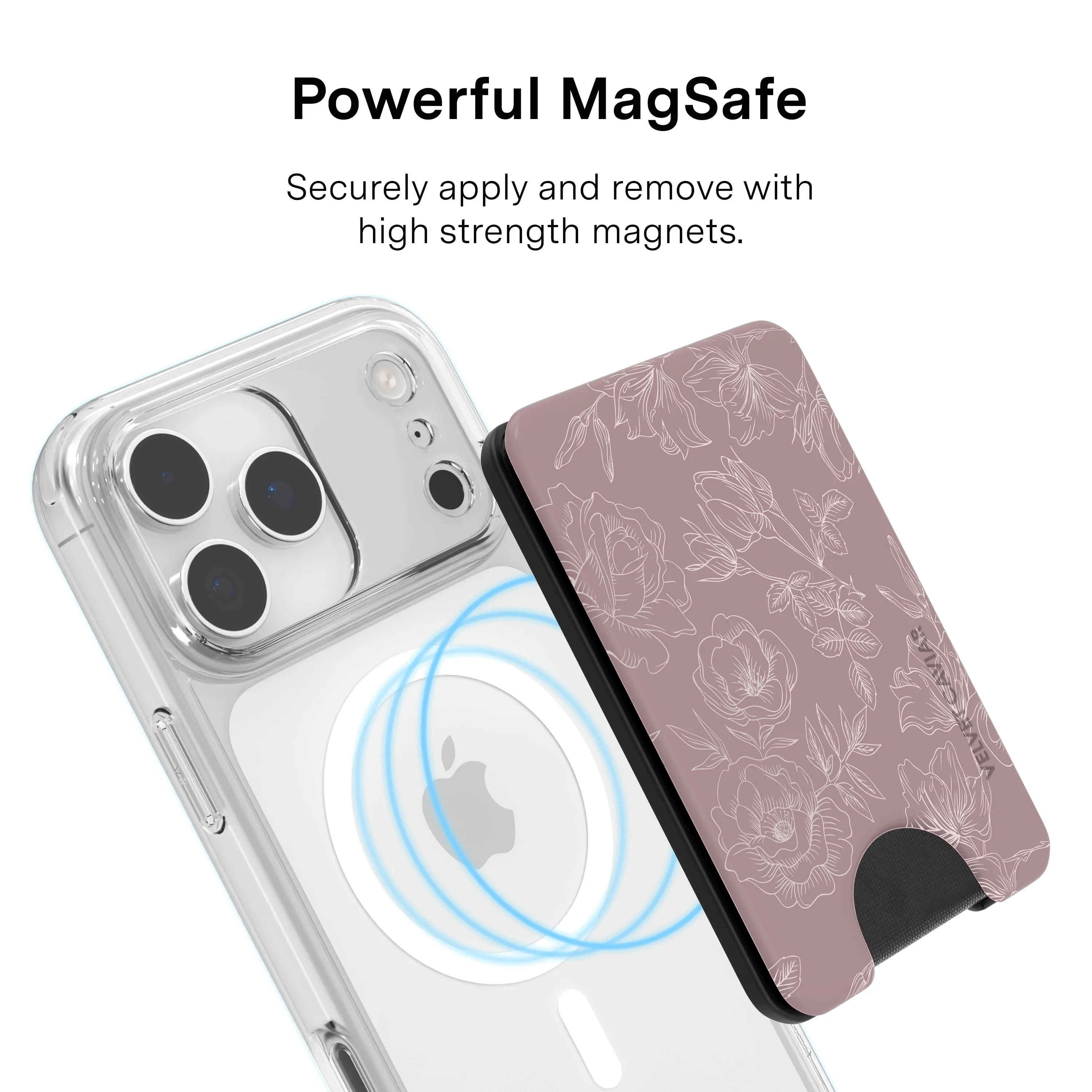Dusty Rose Chrome Floral MagSafe Wallet sold by Velvet Caviar product image thumbnail 3
