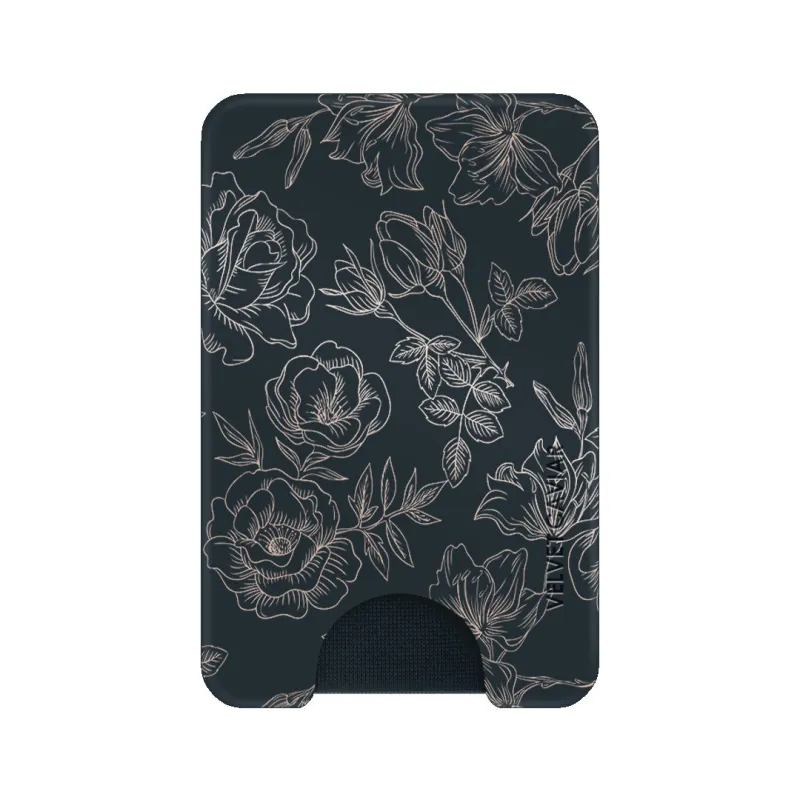 Floral Rose Gold Chrome MagSafe Wallet sold by Velvet Caviar