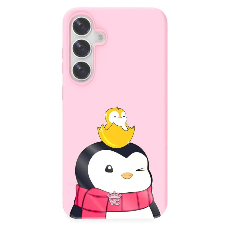 Pudgy Penguins Positive Pink Samsung Case made by Velvet Caviar