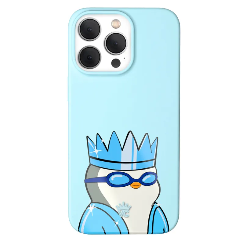 Pudgy Penguins Polar Blue iPhone Case made by Velvet Caviar