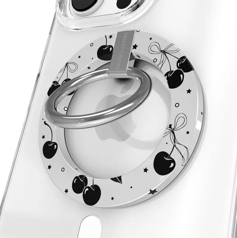Cherry Noir MagSafe Grip Ring made by Velvet Caviar