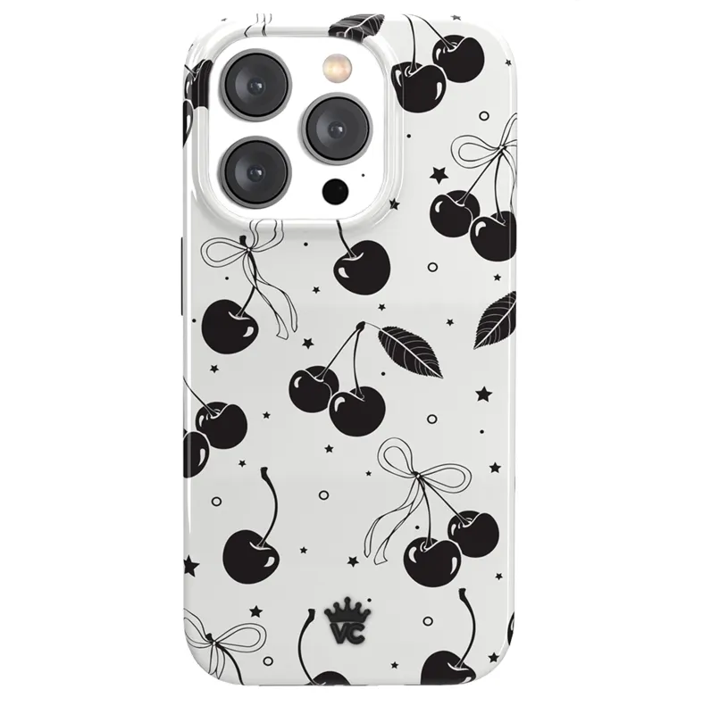 Cherry Noir iPhone Case made by Velvet Caviar