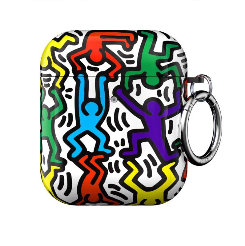 Keith Haring Rainbow Dancers AirPod Case made by Velvet Caviar