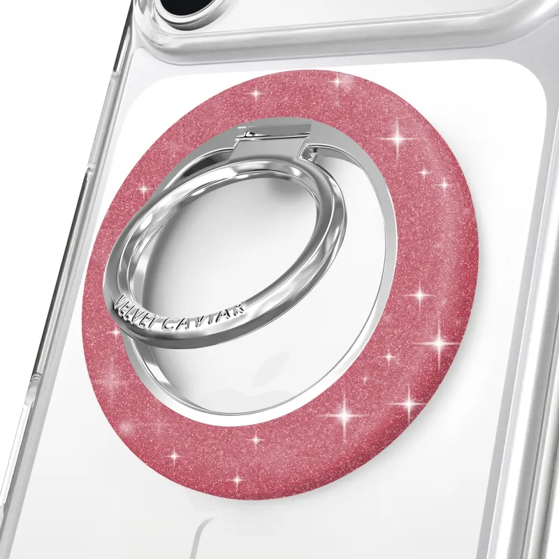 Pink Stardust Glitter MagSafe Grip Ring sold by Velvet Caviar
