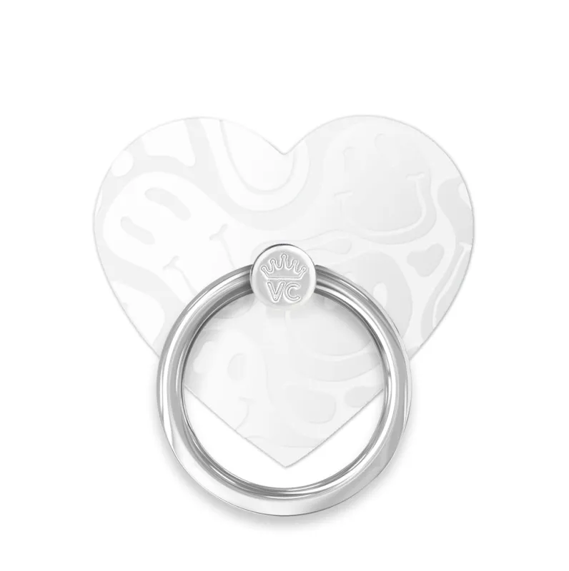 Clear Frosted Smiley Phone Ring sold by Velvet Caviar