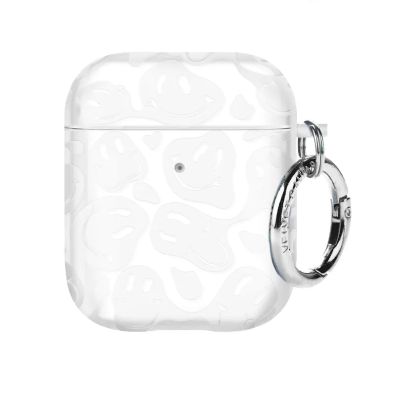 Clear Frosted Smiley AirPod Case sold by Velvet Caviar