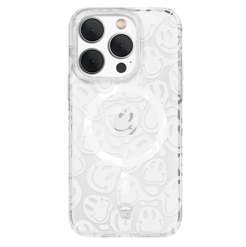 Clear Frosted Smiley iPhone Case made by Velvet Caviar