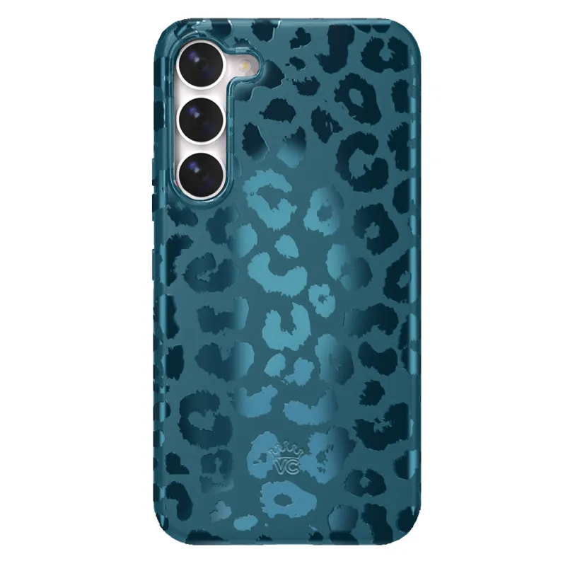 Metallic Navy Leopard Samsung Case sold by Velvet Caviar