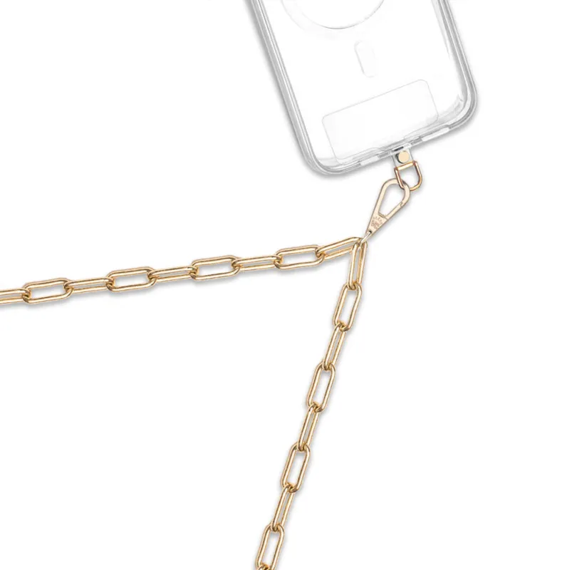 Gold Chain Phone Crossbody Strap sold by Velvet Caviar