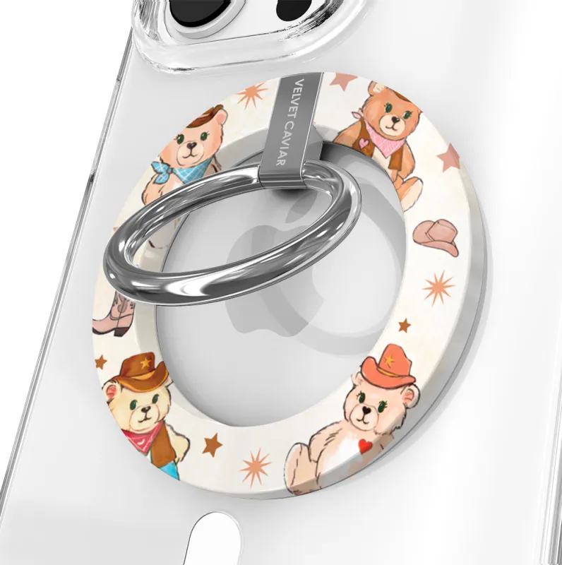 Cowboy Teddy MagSafe Grip Ring made by Velvet Caviar