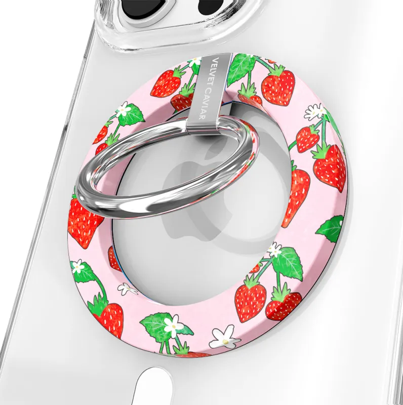 Strawberry Sweethearts MagSafe Grip Ring made by Velvet Caviar