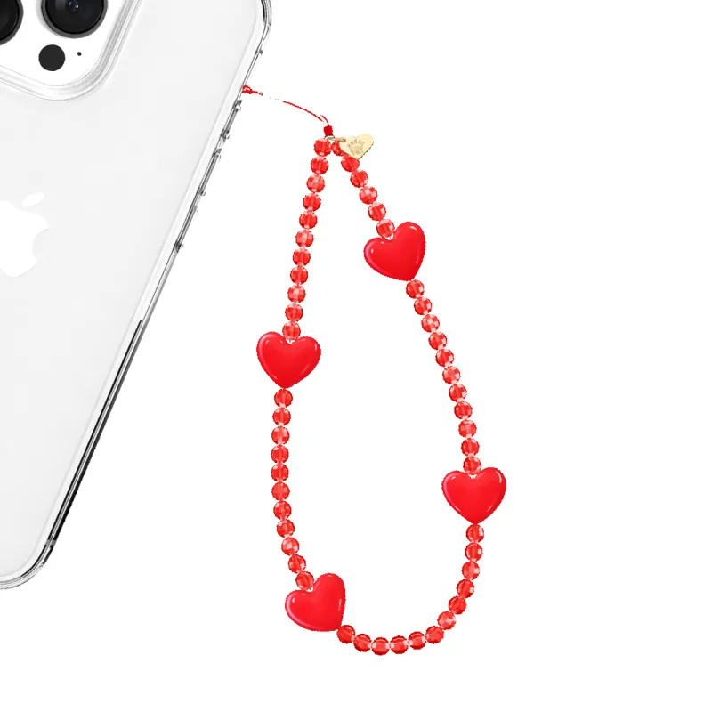 Red Heart Phone Charm made by Velvet Caviar