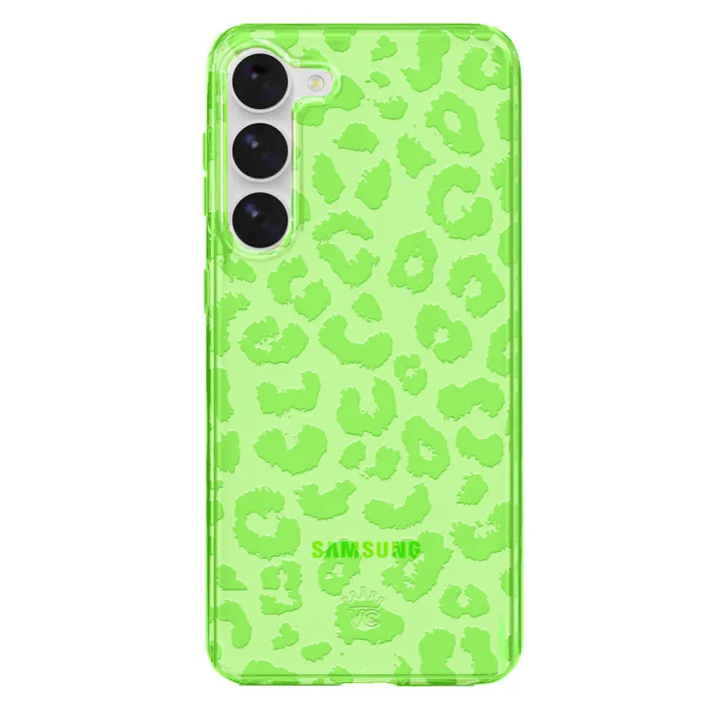 Key Lime Leopard Samsung Case made by Velvet Caviar