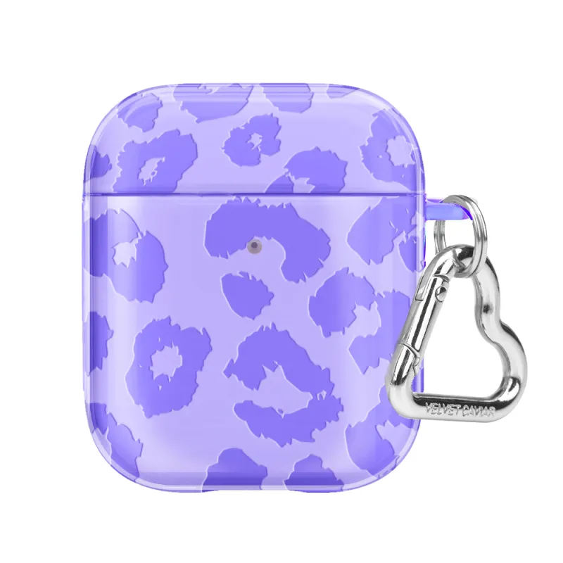 Electric Purple Leopard AirPod Case made by Velvet Caviar