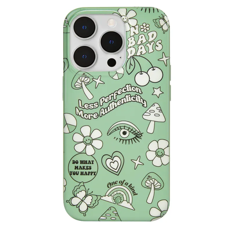 Good Vibes Matcha iPhone Case made by Velvet Caviar