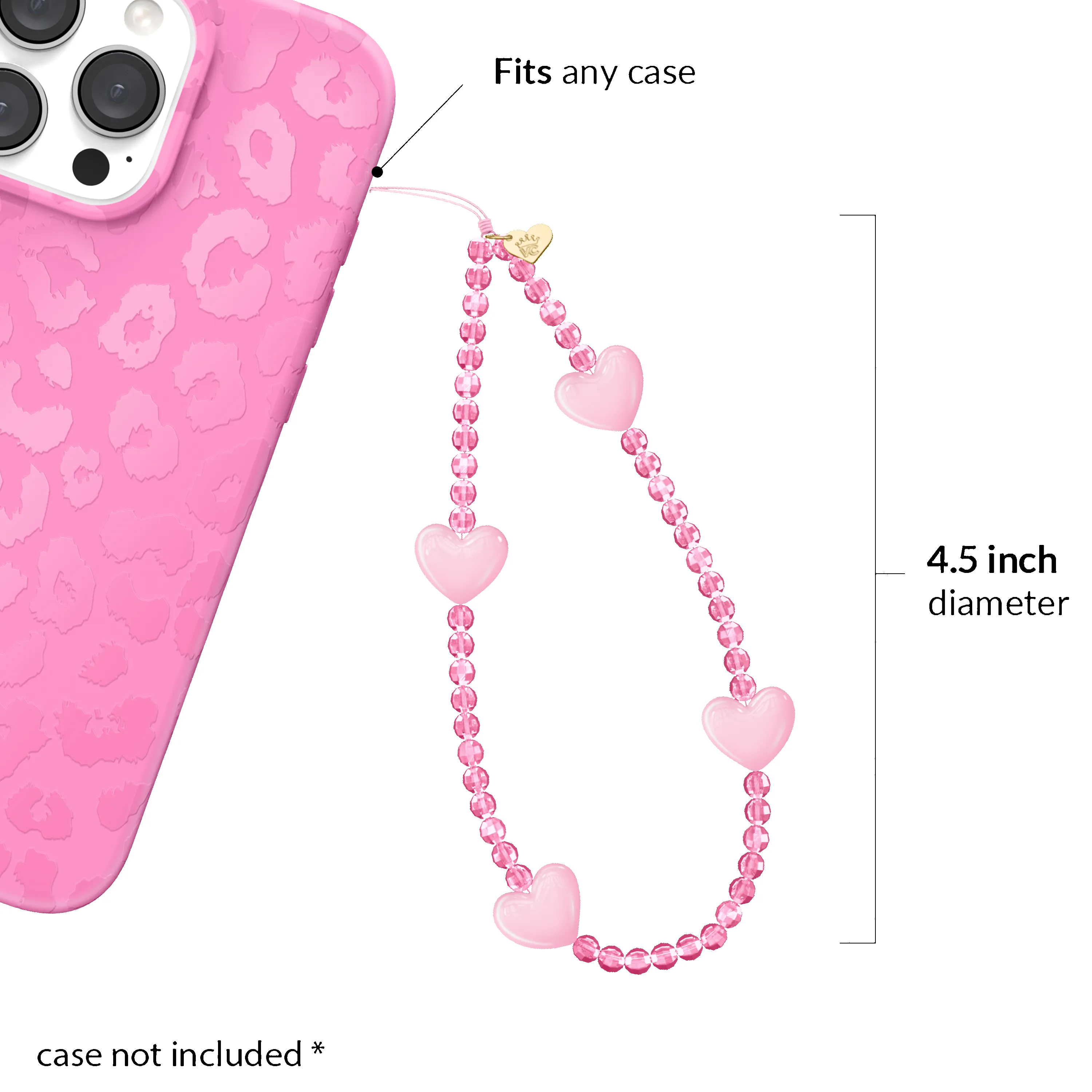 Pink Heart Phone Charm sold by Velvet Caviar product image thumbnail 2