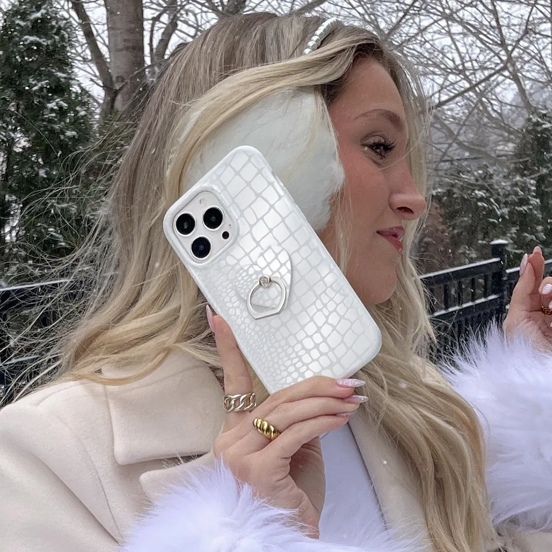 White Croc iPhone Case sold by Velvet Caviar product image thumbnail 2