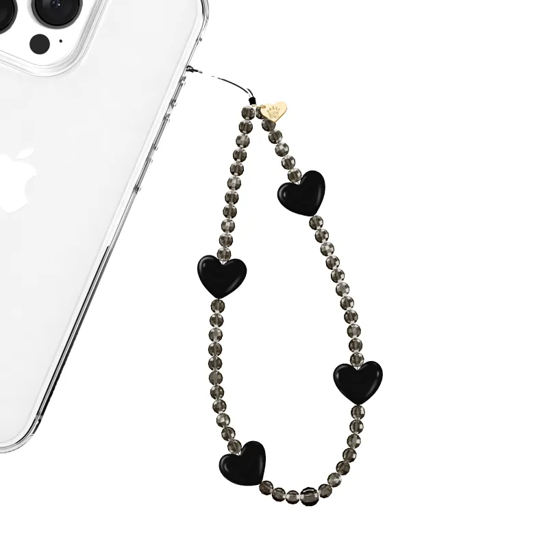 Black Heart Phone Charm made by Velvet Caviar