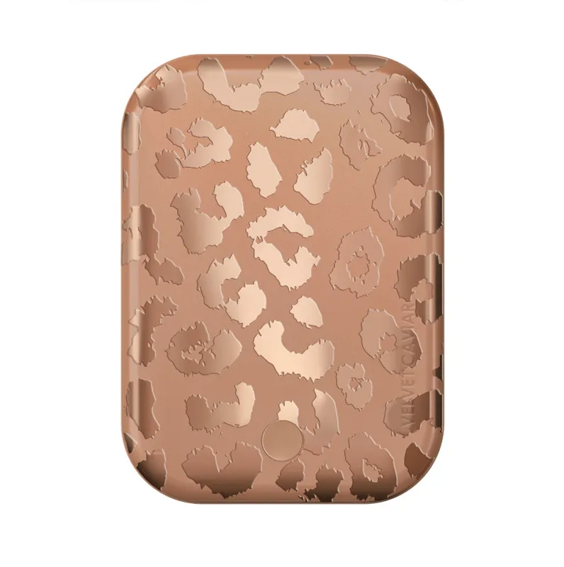 Bronze Leopard Portable MagSafe Charger Power Pack made by Velvet Caviar