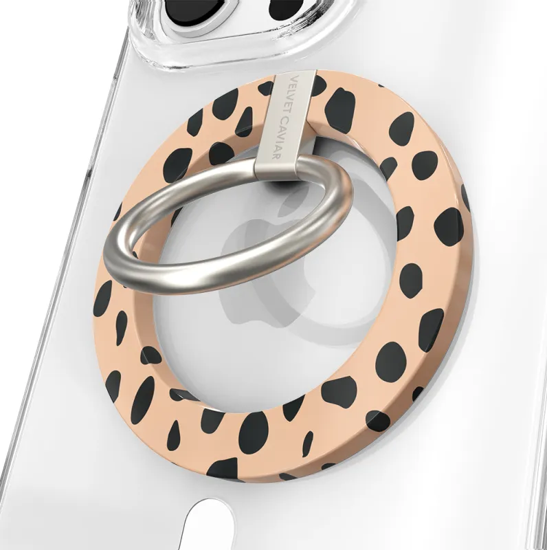 Spotted Cheetah MagSafe Grip Ring made by Velvet Caviar
