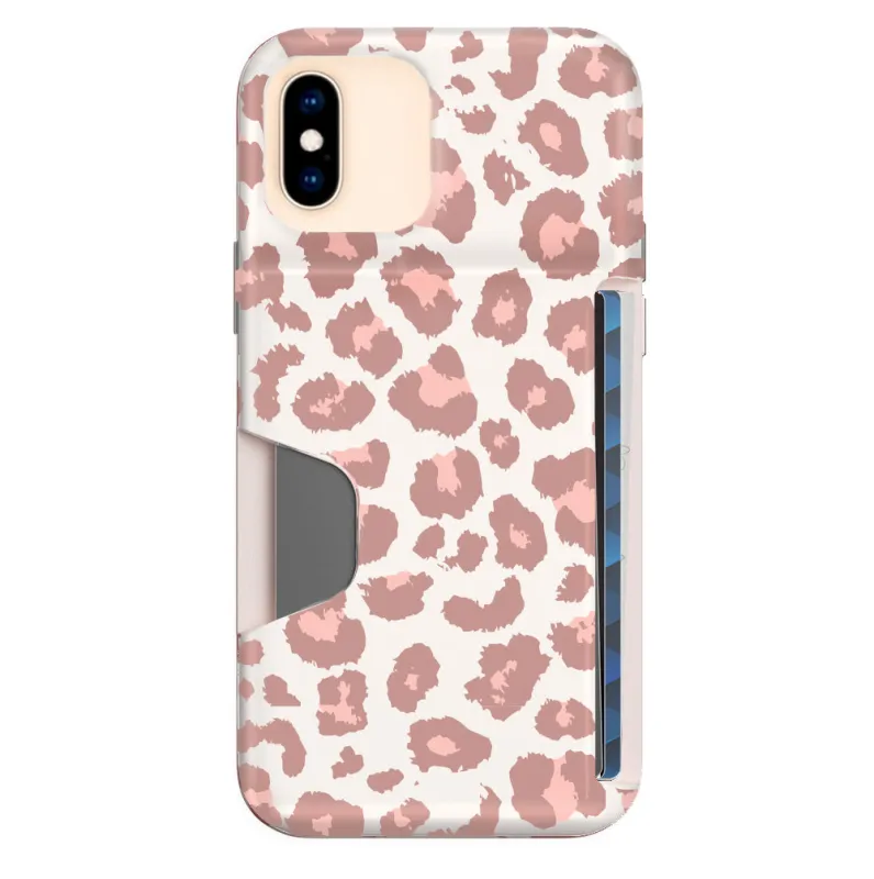 Blush Leopard iPhone Wallet Case made by Velvet Caviar
