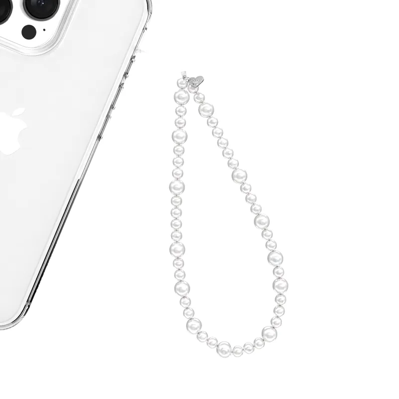 White Pearl Phone Charm made by Velvet Caviar