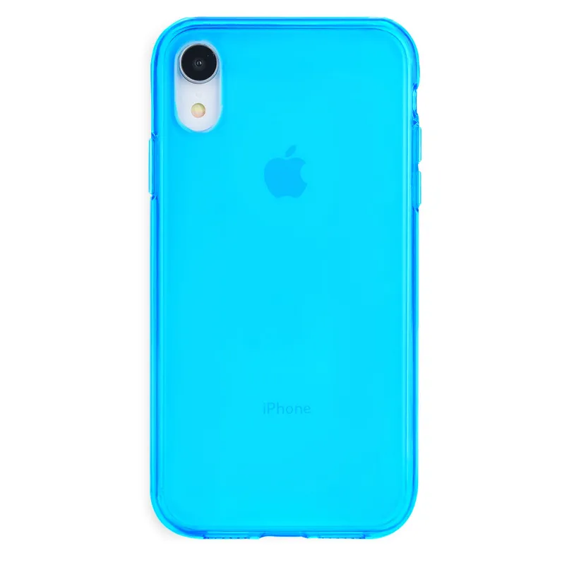 Neon Blue Clear iPhone Case sold by Velvet Caviar