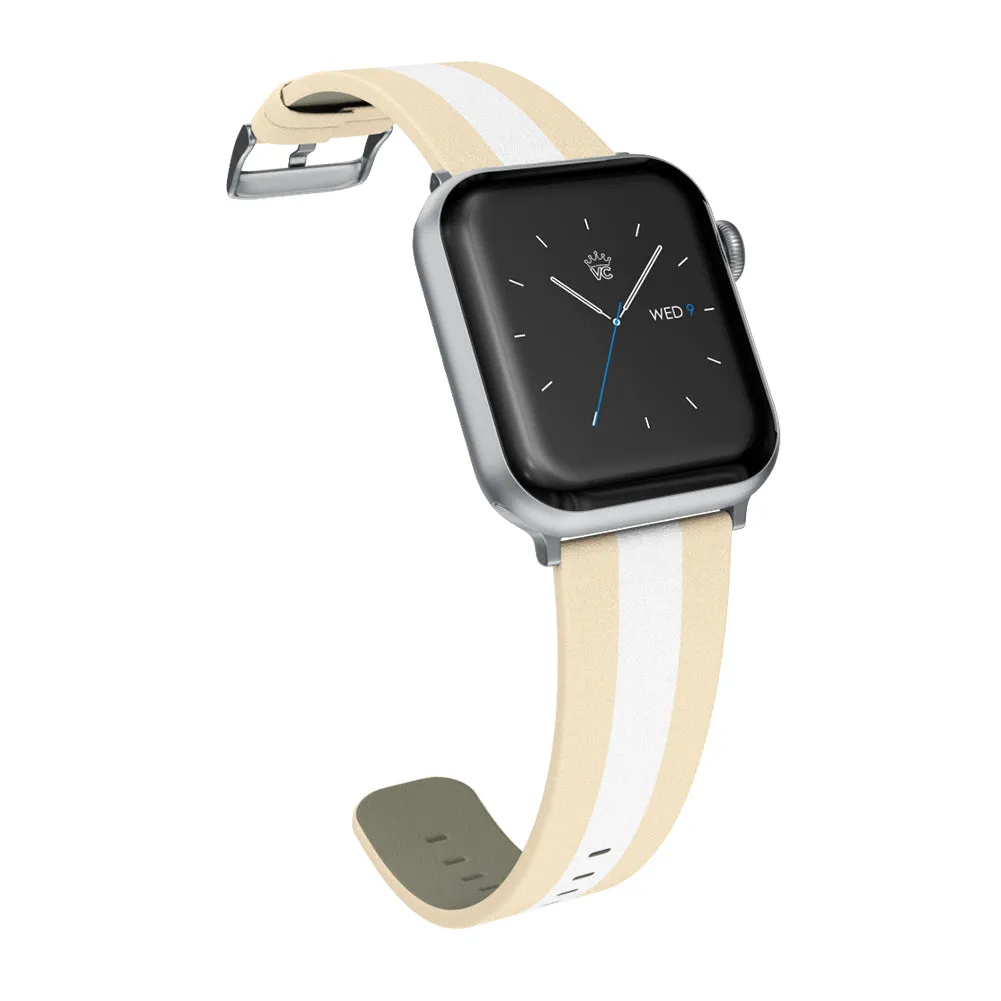 Tan & White Stripes Apple Watch Band sold by Velvet Caviar product image thumbnail 3