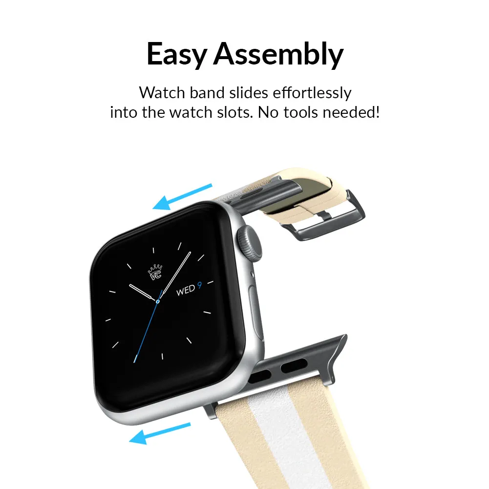 Tan & White Stripes Apple Watch Band sold by Velvet Caviar product image thumbnail 5