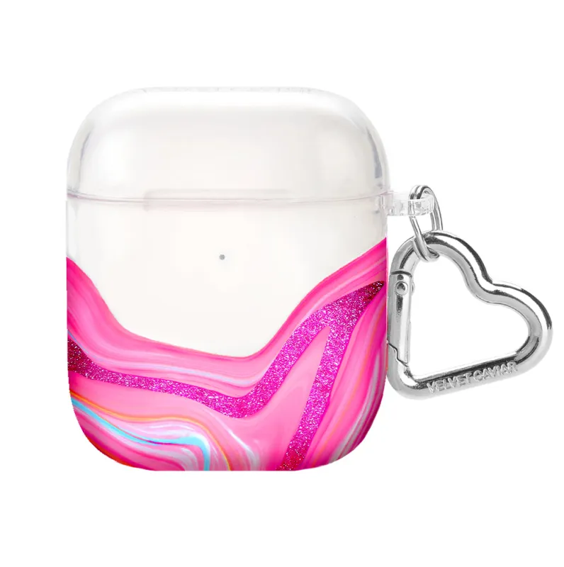 Pink Geode AirPod Case made by Velvet Caviar