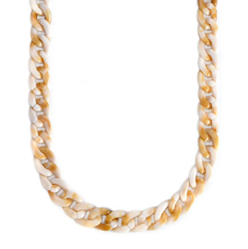 Mask Chain Necklace - 19mm Curb in Bone made by Velvet Caviar