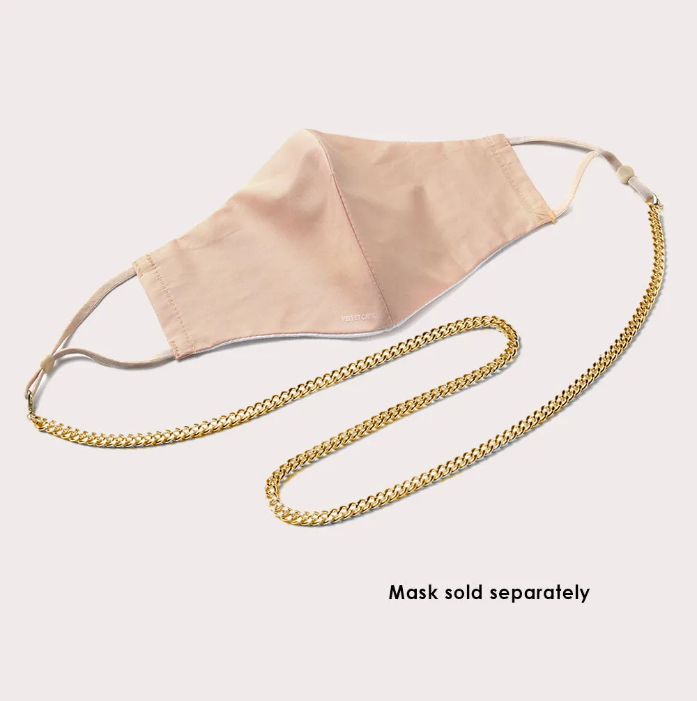 Mask Chain Necklace - 5mm Curb in Gold sold by Velvet Caviar product image thumbnail 3