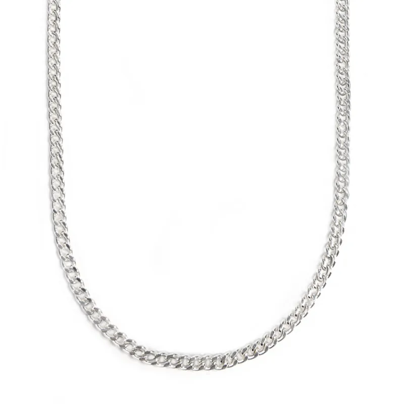 Mask Chain Necklace - 5mm Curb in Silver sold by Velvet Caviar