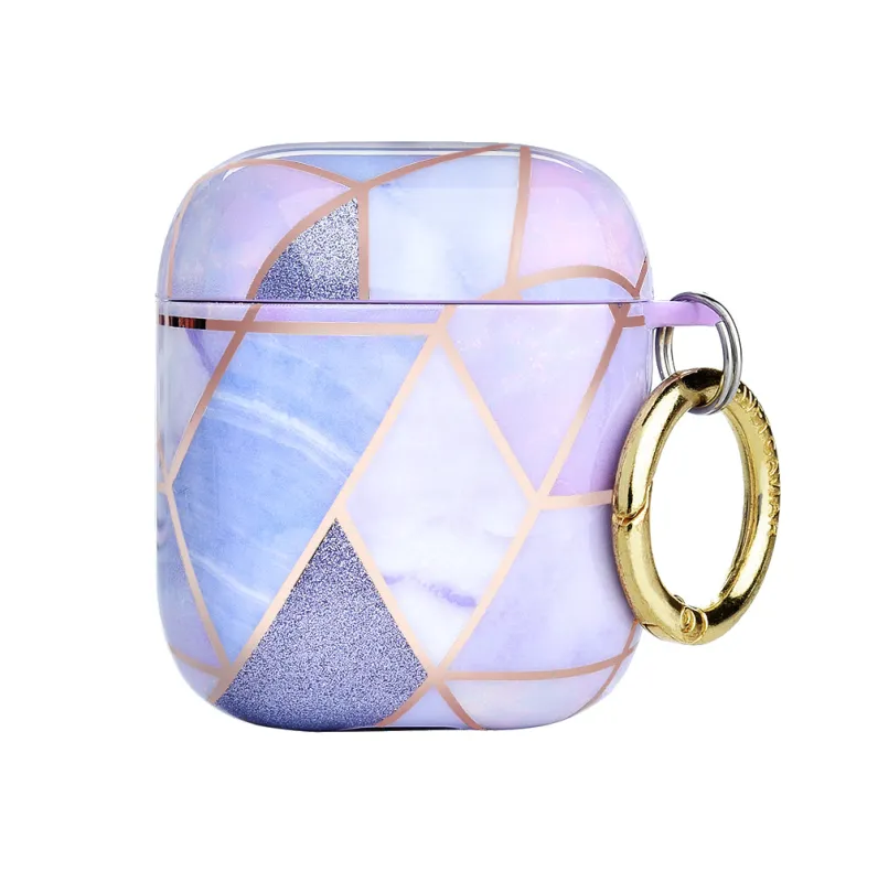 Purple Geometric Marble Airpods Case sold by Velvet Caviar
