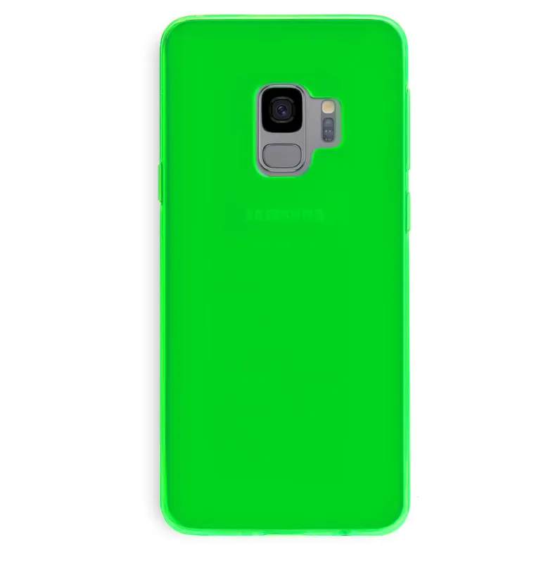 Neon Green Clear Samsung Case made by Velvet Caviar