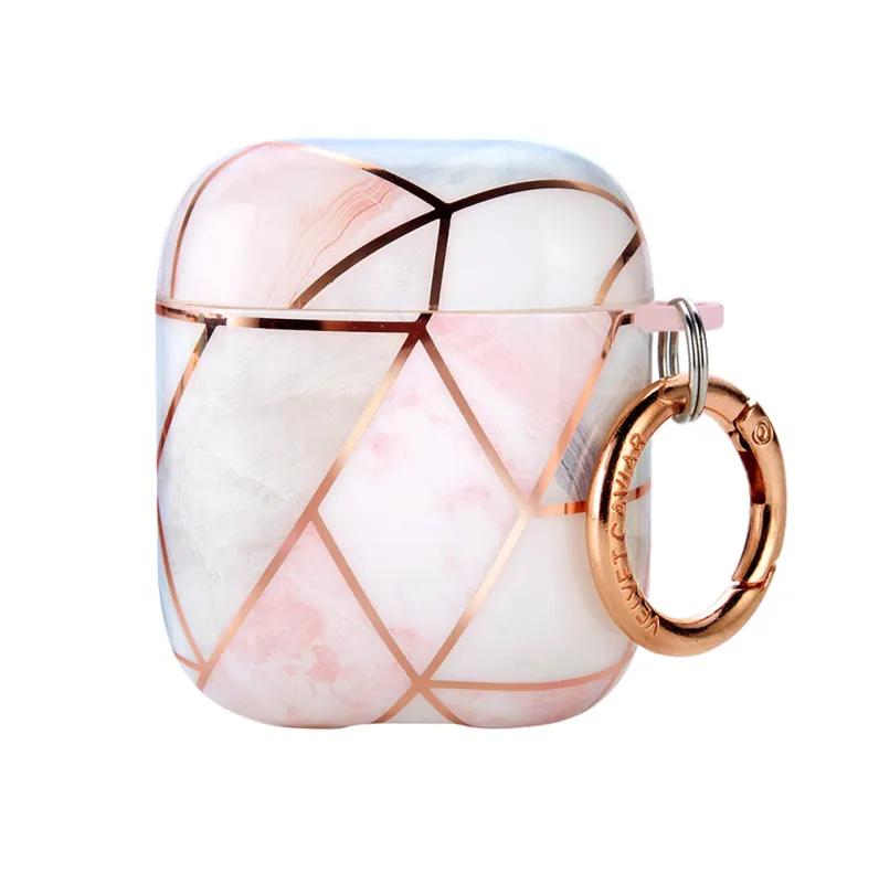 Geometric Marble Airpods Case made by Velvet Caviar