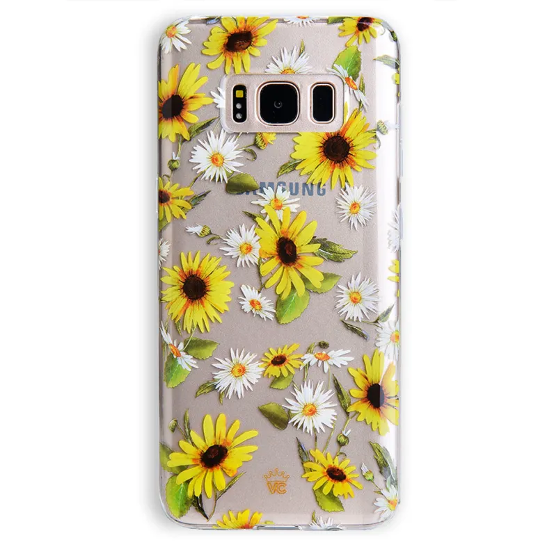 Sunflower Daisy Clear Samsung Galaxy Case made by Velvet Caviar