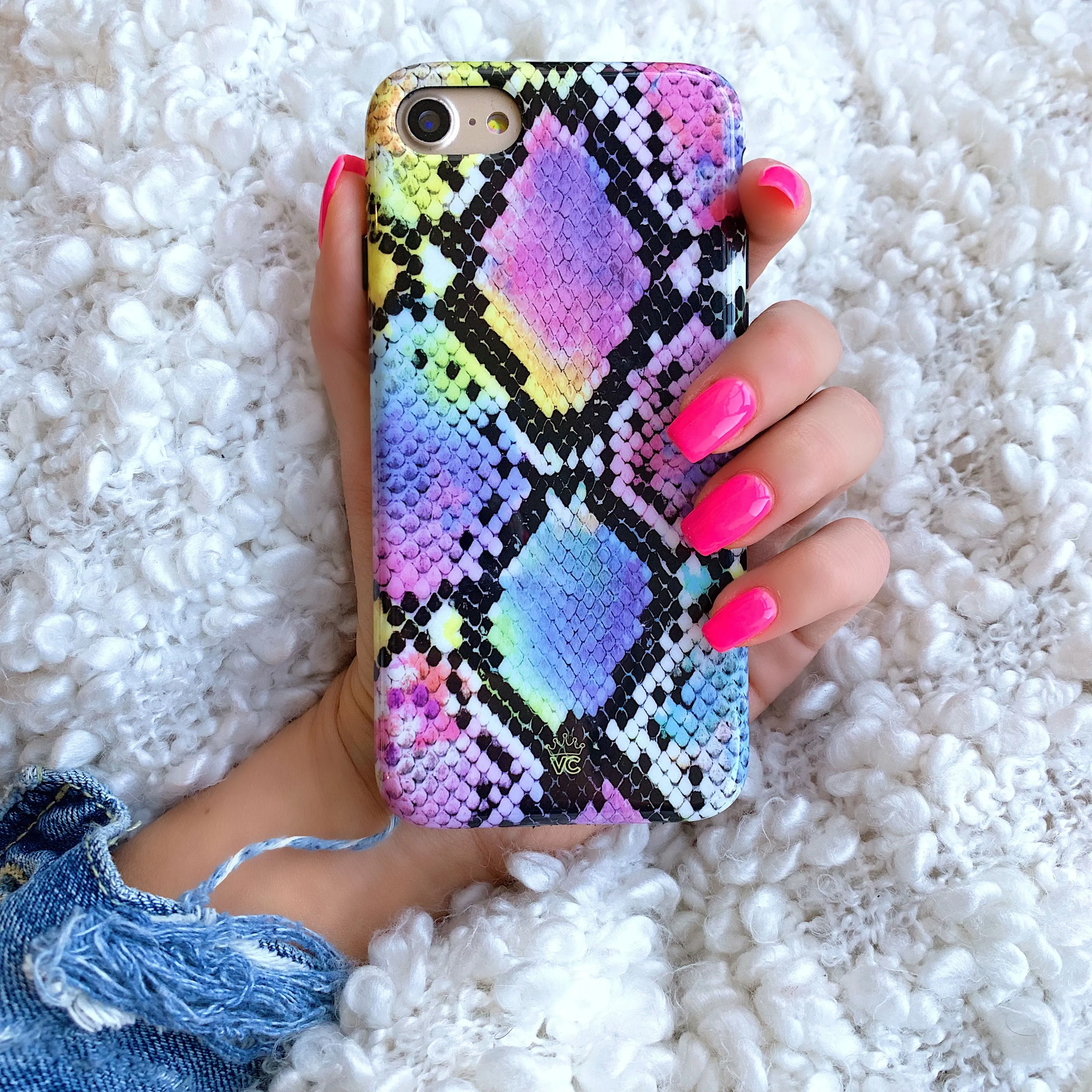 Neon Snakeskin iPhone Case sold by Velvet Caviar product image thumbnail 2